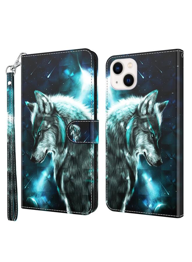 S-TOP Case For iPhone 14 3D Painting Pattern Flip Leather Phone Case - Image 1