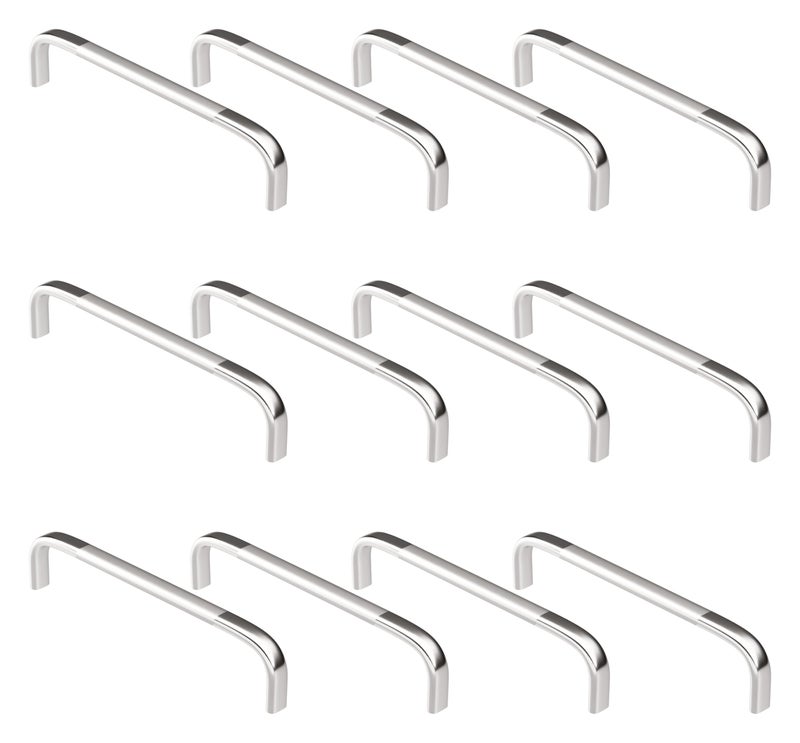 Atlantic Stainless Steel Capsule D Dwawer Cabinet Pull Handle 4 Inch (Total Length 105 Mm, Hole To Hole 95 Mm, Twotone Finish) Pack Of 12 Pieces - Image 1