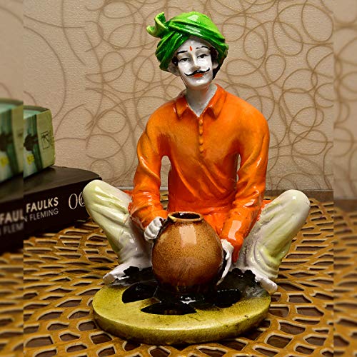 Karigaari India Handcrafted Resin Rajasthani Men Making Pots Showpiece for Home Decor - Image 2