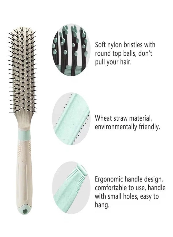 BlackLaoban Anti-Static Grip Handle Flat Hair Scalp Massage Brush Nylon Bristle Hair Brush For Blow Drying, Styling, Curling, Straighten All Type Hairs For Women & Men (Cream-Yellow) - Image 3