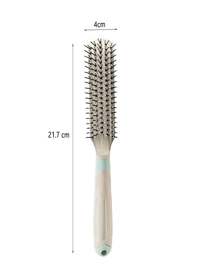 BlackLaoban Anti-Static Grip Handle Flat Hair Scalp Massage Brush Nylon Bristle Hair Brush For Blow Drying, Styling, Curling, Straighten All Type Hairs For Women & Men (Cream-Yellow) - Image 2