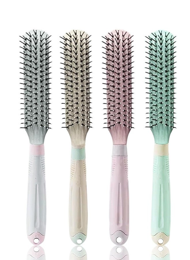 BlackLaoban Anti-Static Grip Handle Flat Hair Scalp Massage Brush Nylon Bristle Hair Brush For Blow Drying, Styling, Curling, Straighten All Type Hairs For Women & Men (Cream-Yellow) - Image 4