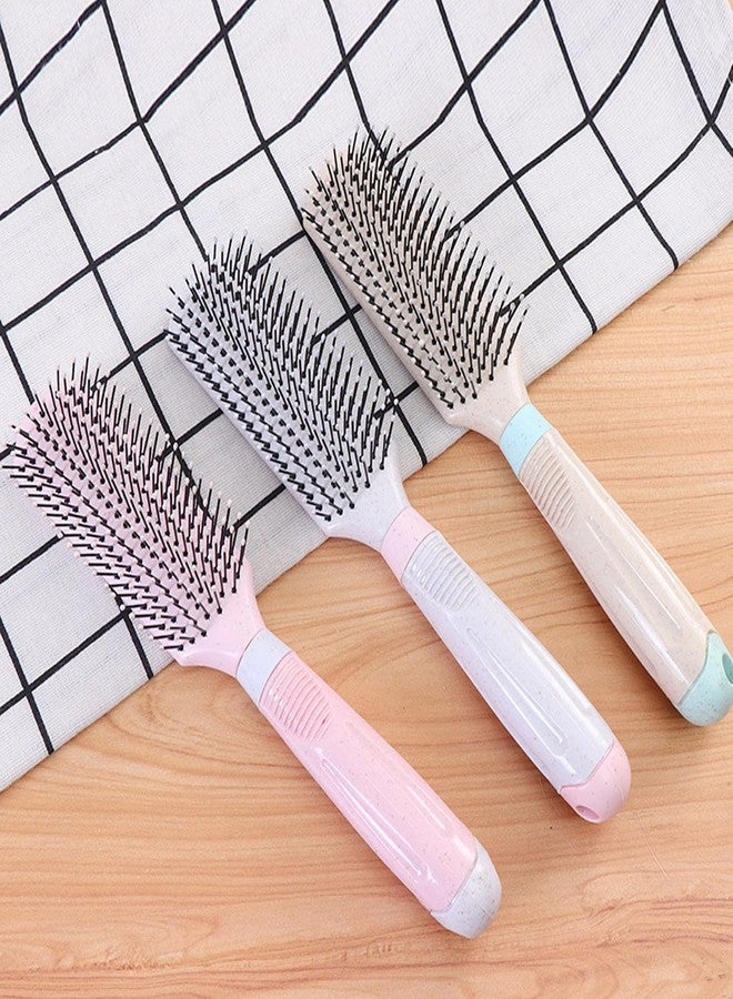 BlackLaoban Anti-Static Grip Handle Flat Hair Scalp Massage Brush Nylon Bristle Hair Brush For Blow Drying, Styling, Curling, Straighten All Type Hairs For Women & Men (Cream-Yellow) - Image 5