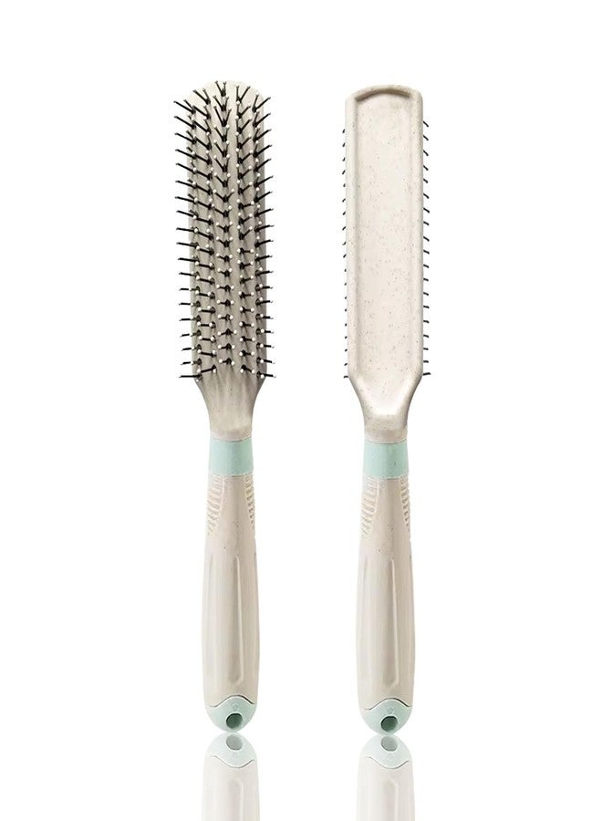 BlackLaoban Anti-Static Grip Handle Flat Hair Scalp Massage Brush Nylon Bristle Hair Brush For Blow Drying, Styling, Curling, Straighten All Type Hairs For Women & Men (Cream-Yellow) - Image 1