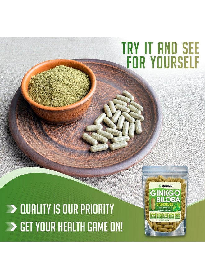 XPRS Nutra Ginkgo Biloba Capsules - Gingko Biloba Encapsulated Supplements for Cognition - Vegan Friendly Ginkoba Biloba - Immunity Boosting Ginkgo Biloba Capsules - 180 Count - Image 5