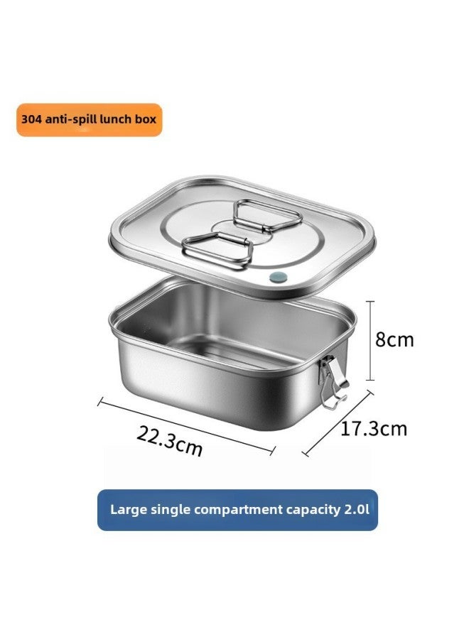 Stainless Steel Lunch Box 304 Square Rice Jar Canteen Student Office Worker Rice Box With Lid And Handle Steaming Lunch Box