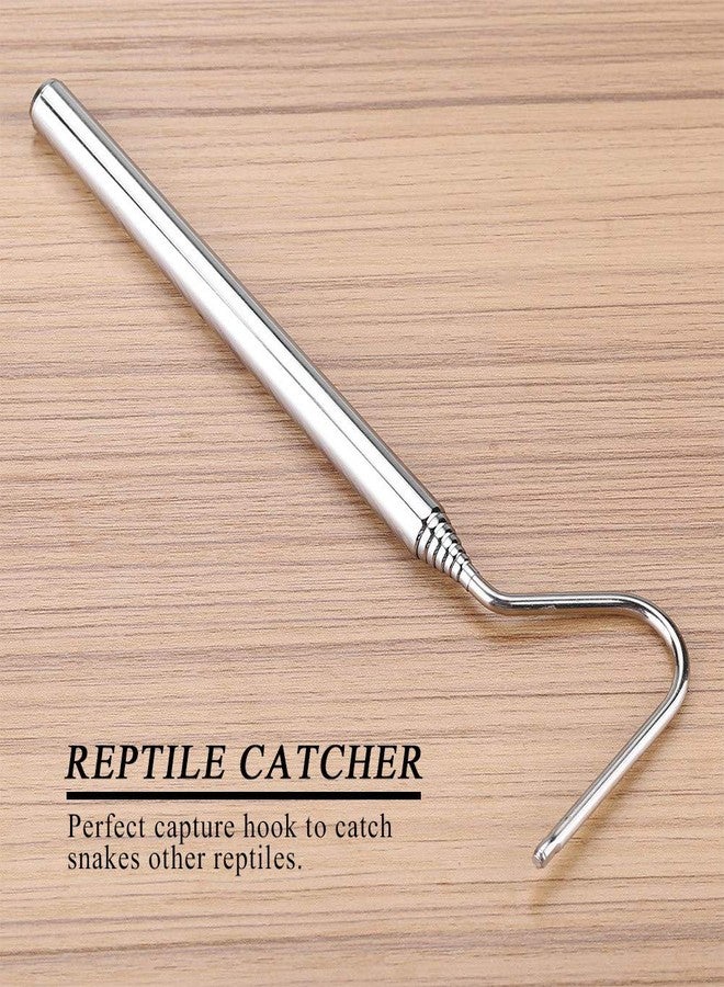 Asixxsix Reptile Catcher, Stainless Steel Reptile Capture Hook, Tough and for Moving Small Snakes Pet Shop Reptile Collecting Wild Snakes - Image 4