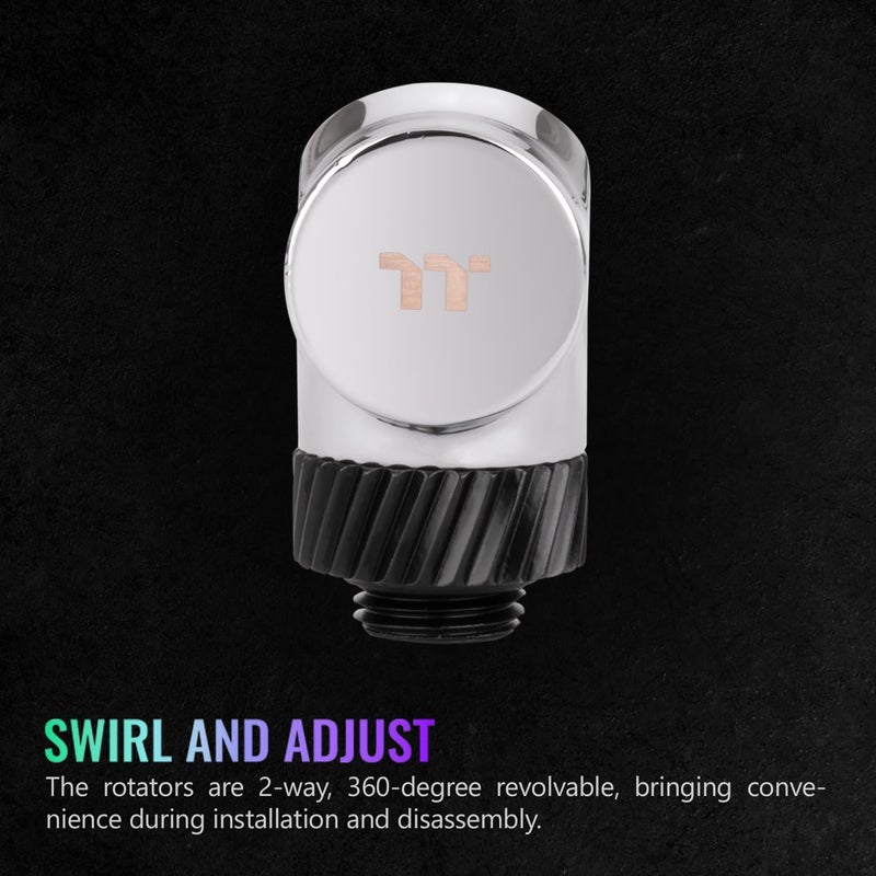 Thermaltake Pacific SF 45 Degree Adapter Silver BlackDIY LCSFittings CLW397CU00SLA - Image 4