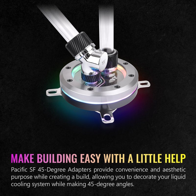 Thermaltake Pacific SF 45 Degree Adapter Silver BlackDIY LCSFittings CLW397CU00SLA - Image 3