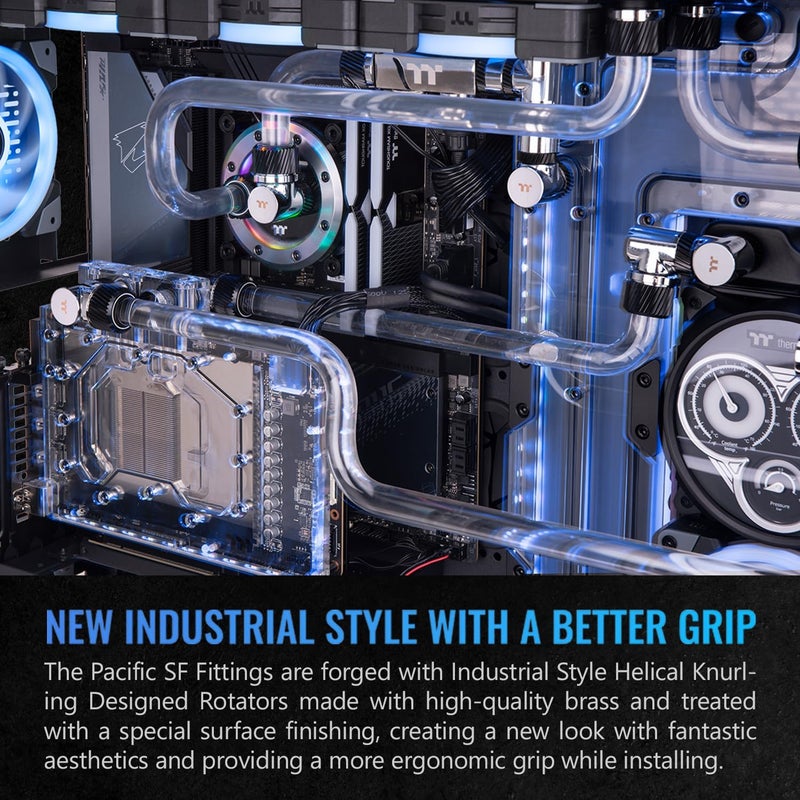 Thermaltake Pacific SF 45 Degree Adapter Silver BlackDIY LCSFittings CLW397CU00SLA - Image 5