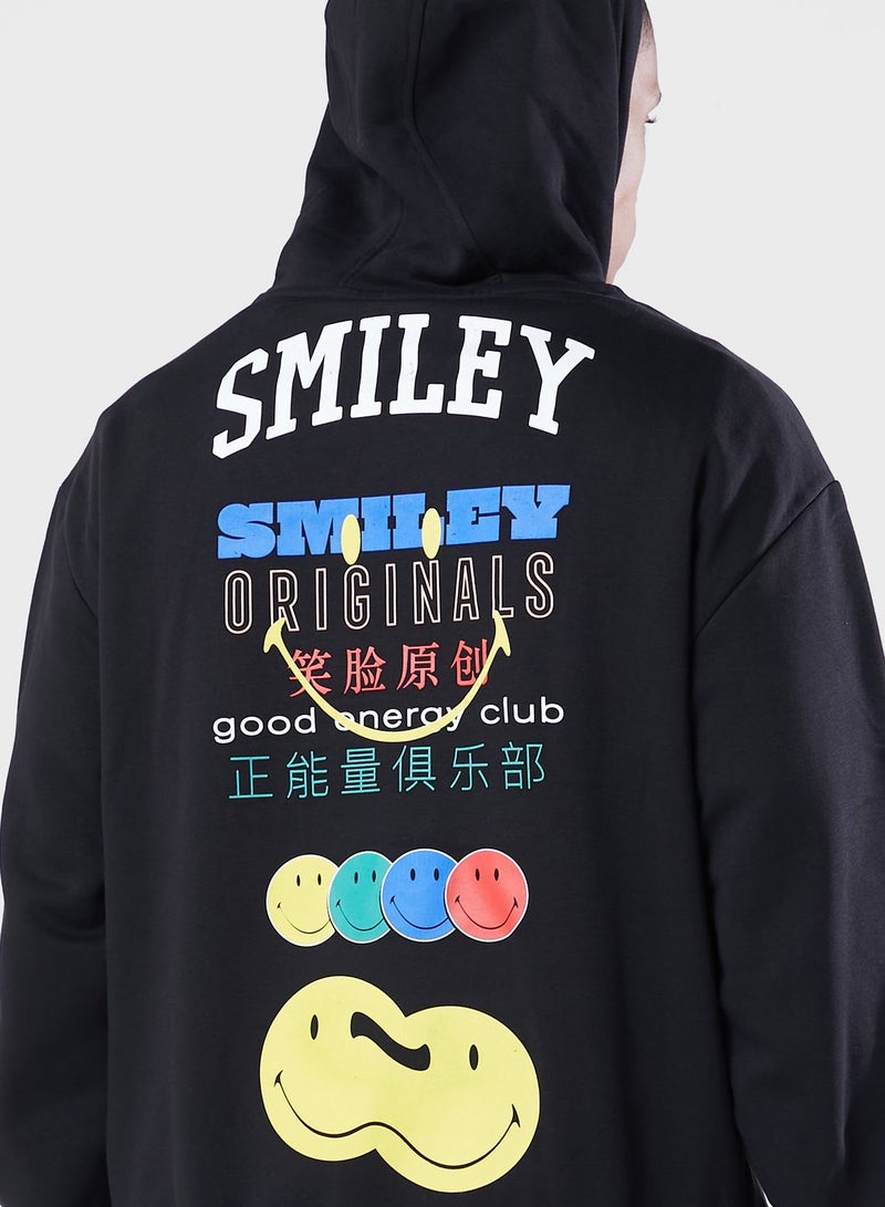 NEW ERA هودي بقلنسوة متعدد الشعار SMILEY BP - Image 4