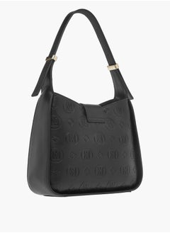 ELLE Womens Monogram Embossed Shoulder Bag With Button Closure And Adjustable Strap  - Image 3