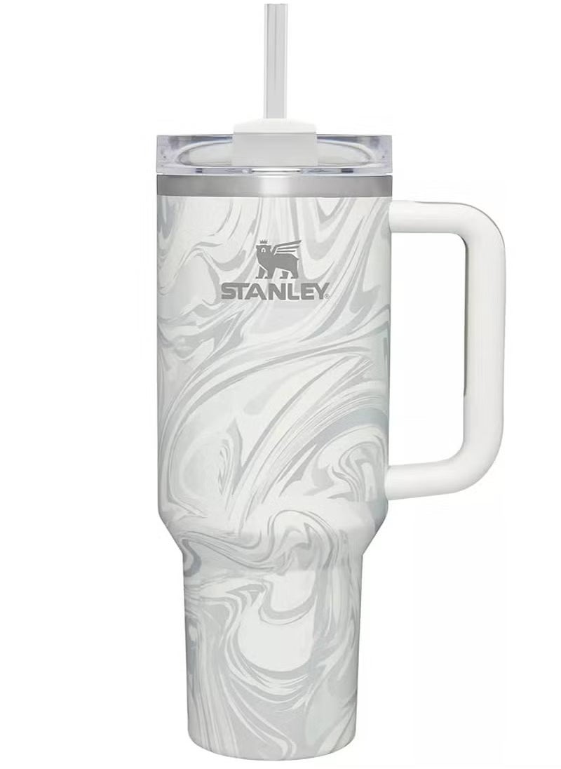 Stanley - Stanley Quencher H2.0 FlowState 40 oz Vacuum Insulated Tumbler – Rose Quartz Swirl Travel Mug with Reusable Lid and Straw for Water, Coffee, Smoothies, and Iced Tea – Durable, Stylish, and Leakproof - Image 1