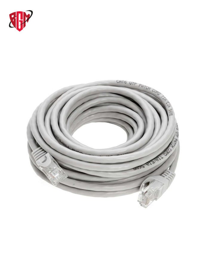 BGM 10M Ethernet Cable Cat6 Cable Network Cable High Speed Internet Shielded RJ45 Ethernet Patch Cable Compatible With Laptop, PC, PS5, PS4, TV, Modem, Router & Switch white  - Image 1