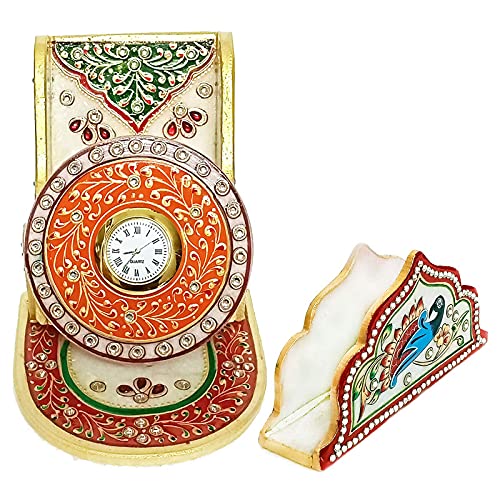 Handicraft Kingdom Mobile Holder for Gym for Men Smart Cell Phone Stand with Inbuilt Small Clock Card Organizer for iPhone Samsung Approx Size 45 Inch Wt 900 Gm Pack of 2 - Image 1