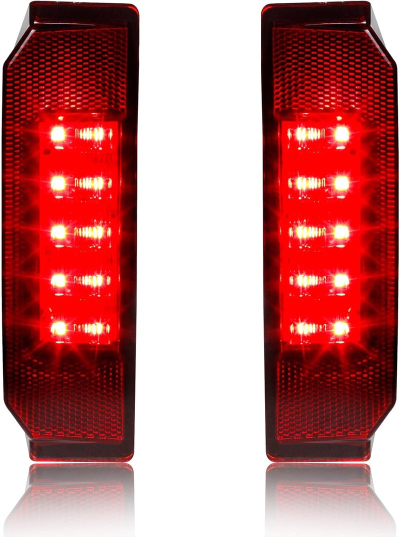 QUASCO UTV Brake Tail Lights Red Lens LED Taillights for Polaris Ranger 570 900 1000 RGR 4000G 4000D, Brutus 2013-2016 - 2Pcs - Image 1