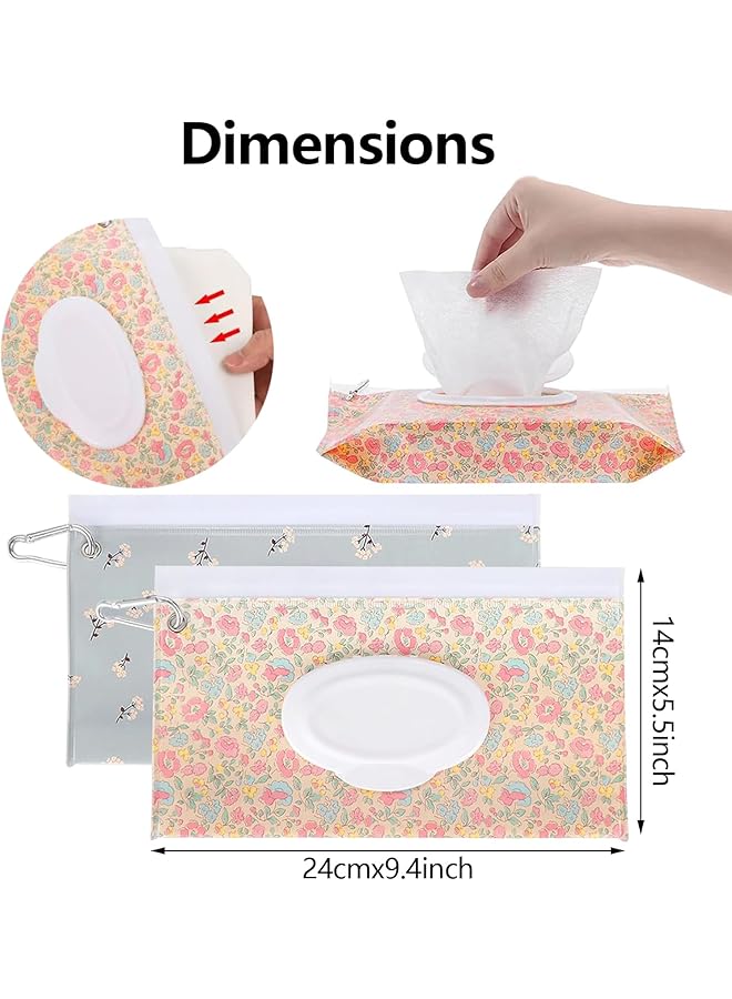 Voleleo 2Packs Baby Wipes Dispenser Portable Reusable Baby Travel Wipes Holder & Case Refillable Baby Wet Wipes Container For Diaper Keeps Wipes Fresh Lightweight Wet Wipes Bags Pouch For Travel  - Image 2