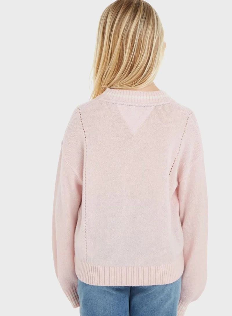 TOMMY HILFIGER Kids Crew Neck Sweater