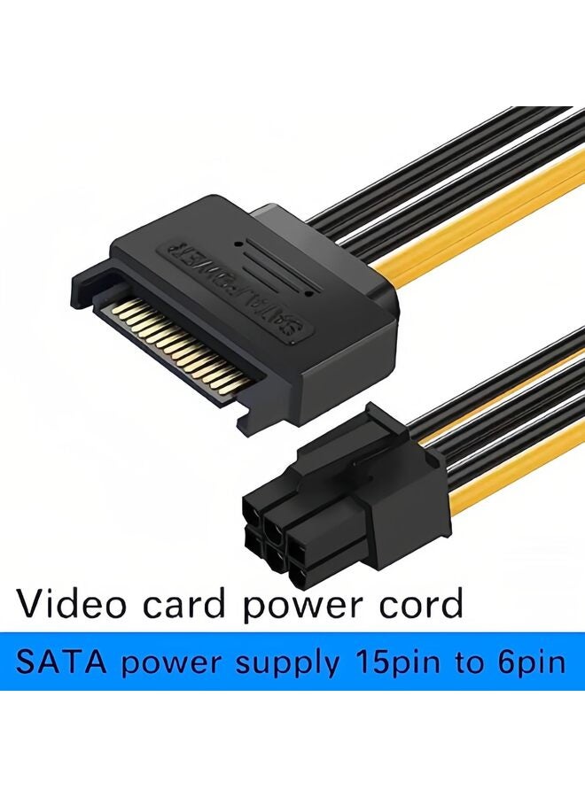 6 Pin SATA Power Cable 3 Pack SATA 15-Pin to 6-Pin PCI Express Card Power Cable Adapter 8 Inch - Image 4