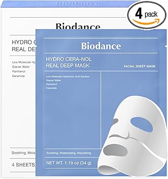 BIODANCE Hydro Ceranol Real Deep Mask Overnight Hydrogel Mask Soothing Moisturising Nutritious 34 g x 4 Pieces - Image 1