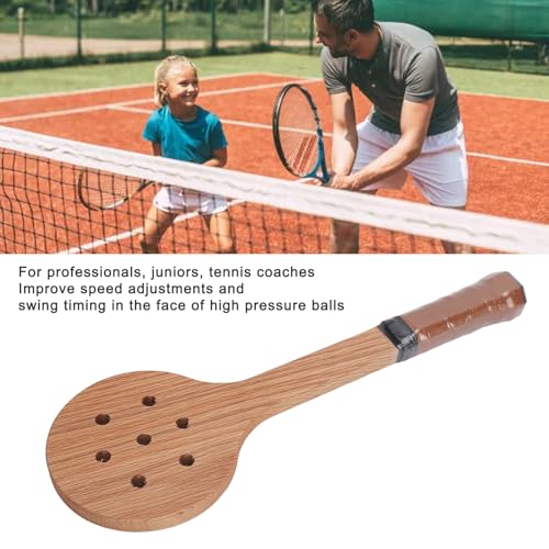 Bewinner مضرب تنس تدريب خشبي، مضرب خشب الحور خفيف الوزن لتحسين التحكم في القوة، ممارسة دقة الضرب لجميع مستويات المهارة للعب في الهواء الطلق والداخل - Image 2