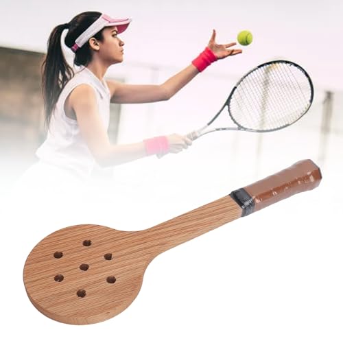 Bewinner مضرب تنس تدريب خشبي، مضرب خشب الحور خفيف الوزن لتحسين التحكم في القوة، ممارسة دقة الضرب لجميع مستويات المهارة للعب في الهواء الطلق والداخل - Image 5