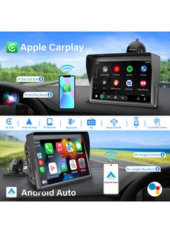 XUTIANZE Wireless Apple Carplay Portable Car Stereo and Android Auto,Car Radio with Bluetooth Hands-Free,7 Inch Touch Screen with Mirror Link/Voice Control/FM/TF Card/USB/Remote controls/Camera  - Image 2