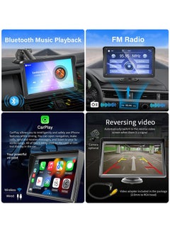 XUTIANZE Wireless Apple Carplay Portable Car Stereo and Android Auto,Car Radio with Bluetooth Hands-Free,7 Inch Touch Screen with Mirror Link/Voice Control/FM/TF Card/USB/Remote controls/Camera  - Image 4