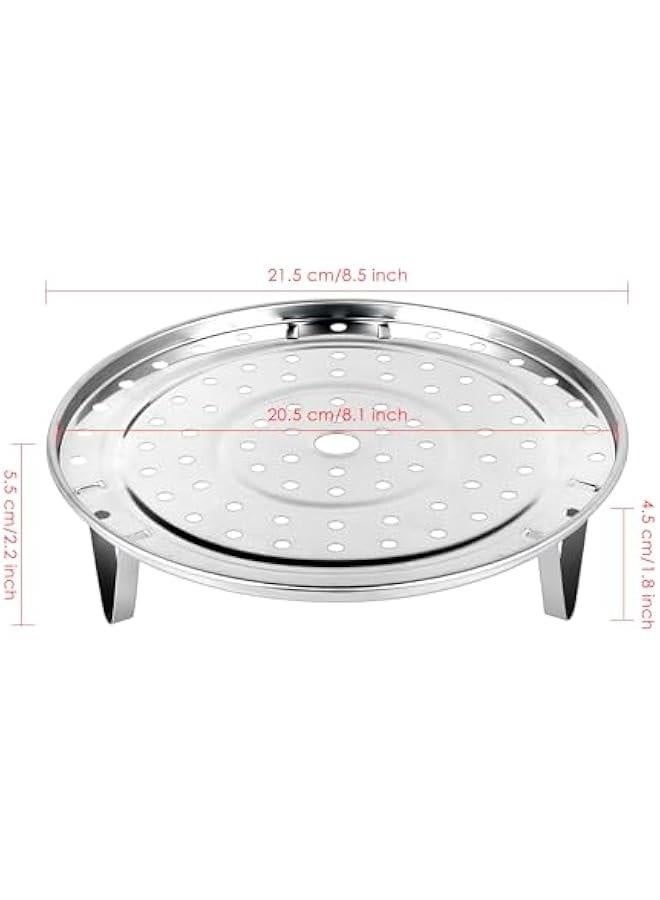 Steamer Rack 8.5 Inch Stainless Steel Steaming Rack Steam Tray with Removable Legs for Steamer Cookware Instant Pressure Cooker Multi-functional Steamer Basket - Image 2