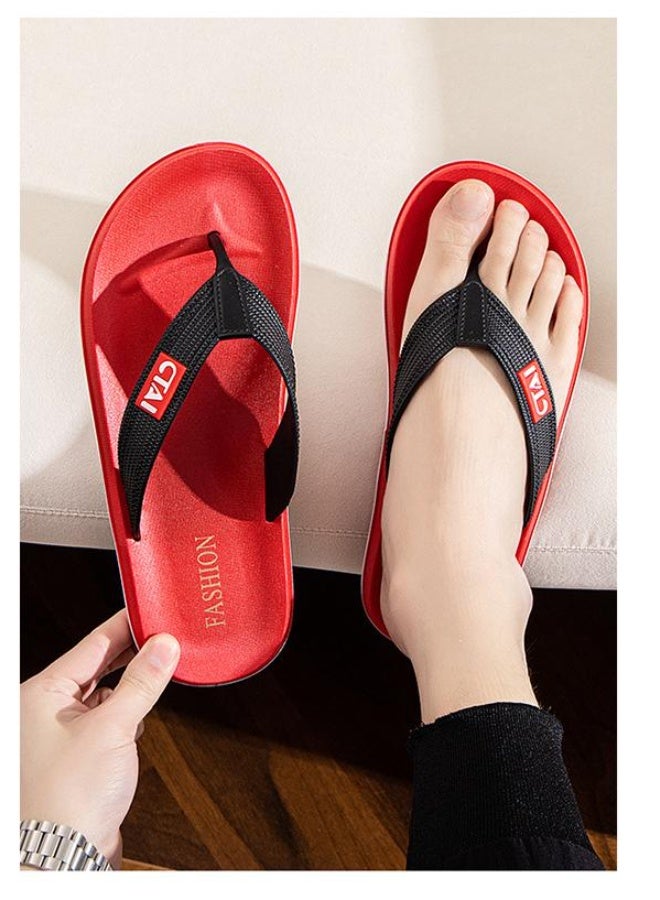 NIBEMINENT Summer Casual Comfortable Personality Trend Flip-flops Daily Outdoor Simple Flat Heel Pinch Foot PVC Cool Slippers - Image 2