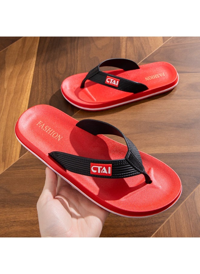 NIBEMINENT Summer Casual Comfortable Personality Trend Flip-flops Daily Outdoor Simple Flat Heel Pinch Foot PVC Cool Slippers - Image 1