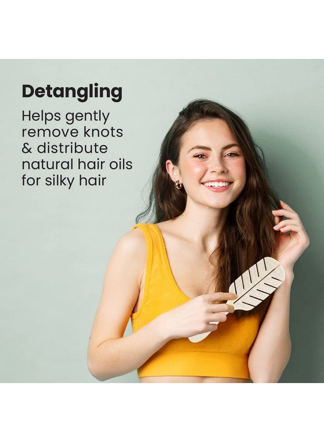 Lindo Ecofriendly Hair Brush Detangling For Wet Or Dry Hair & All Hair Types Antiknot Flexible Bristles Biodegradable Material Natural Vegan - Image 4