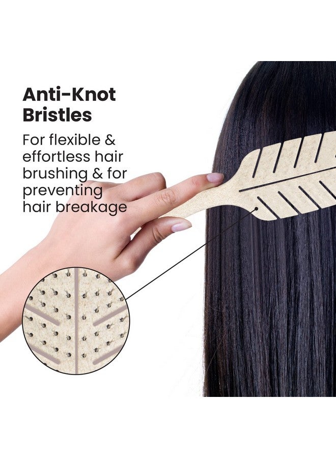 Lindo Ecofriendly Hair Brush Detangling For Wet Or Dry Hair & All Hair Types Antiknot Flexible Bristles Biodegradable Material Natural Vegan - Image 5
