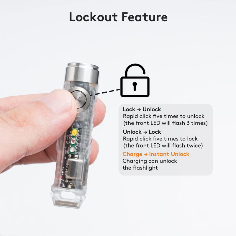 RovyVon 4th Aurora A8 USB-C EDC Flashlight, 90 CRI 5000K, Max 420 Lumen Rechargeable Keychain Light, Momentary On, Lock Mode, Magnet Accessories, for Checking Outdoor(365nm/Red/White) - Image 4