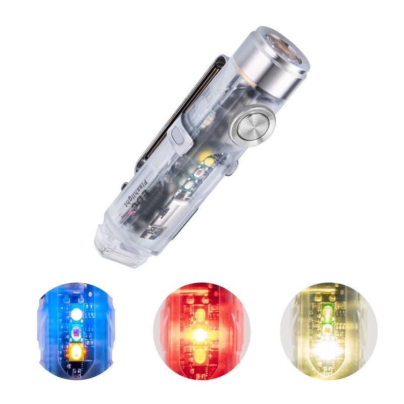RovyVon 4th Aurora A8 USB-C EDC Flashlight, 90 CRI 5000K, Max 420 Lumen Rechargeable Keychain Light, Momentary On, Lock Mode, Magnet Accessories, for Checking Outdoor(365nm/Red/White) - Image 1