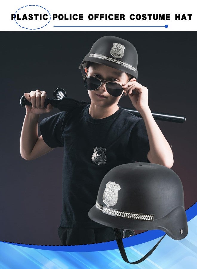 Cotiny 2 Pack Kids Police Helmet Dress Up Police Hats Plastic Police Officer Costume Hat for Kids Halloween Cosplay Party Dress Up Accessories - Image 5