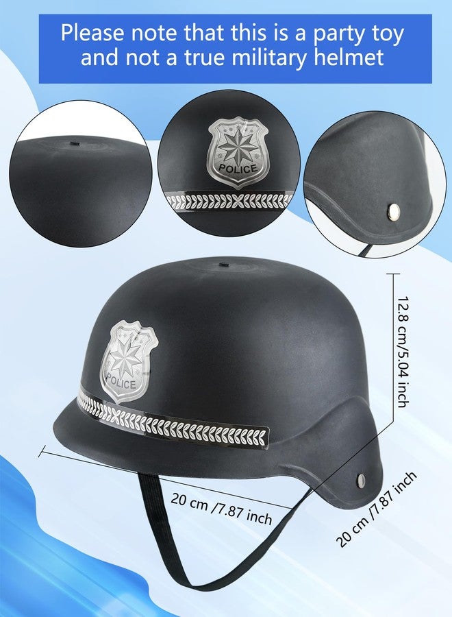 Cotiny 2 Pack Kids Police Helmet Dress Up Police Hats Plastic Police Officer Costume Hat for Kids Halloween Cosplay Party Dress Up Accessories - Image 2