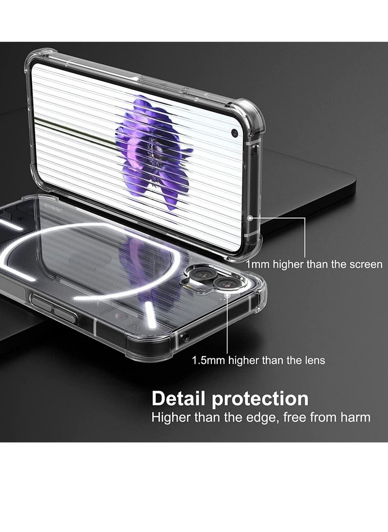 Raxoom Nothing Phone 1 Clear Case 2022, Soft Slim Cover Transparent Flexible TPU Back Hard PC Frame Bumper Reinforced Corners Shell Lightweight Shockproof - Image 4
