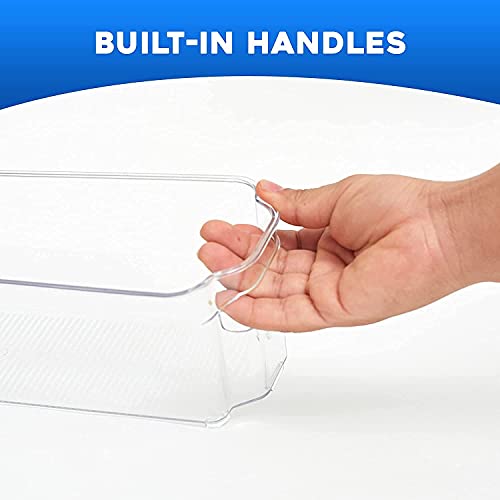 Rabbonix Stackable Acrylic Fridge Organiser Sturdy Pantry And Refrigerator Storage Bins With Handles Fridge Containers| Pack of 02 | Small - Image 4