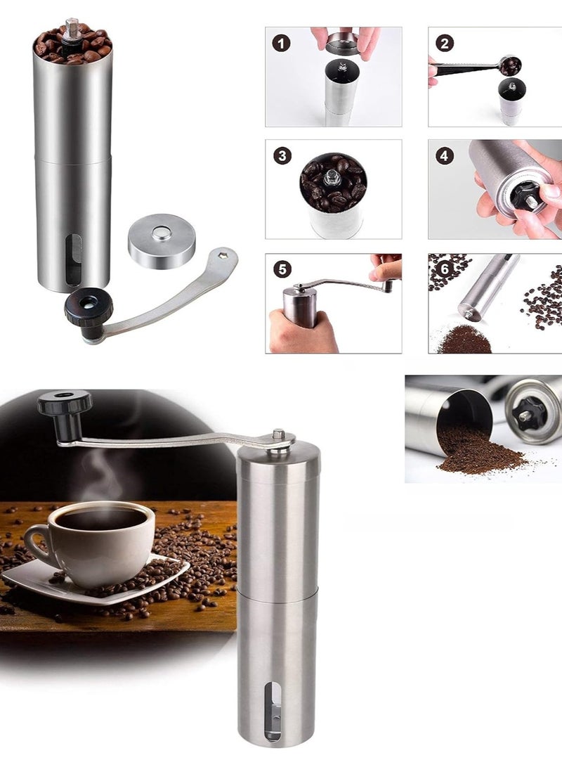 بلومنغ تايم مطحنة حبوب القهوة اليدوية المحمولة المصنوعة يدويًا من السيراميك المصنوعة من الفولاذ المقاوم للصدأ، أداة طحن المطبخ - Image 2
