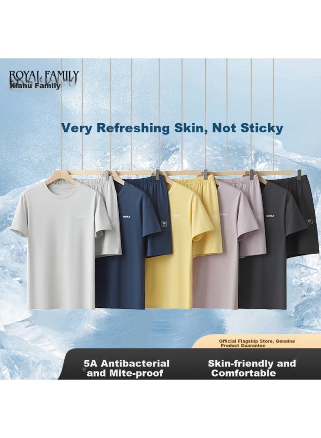 Royal Family Xiahu Family Couple Pajamas Home Wear Set 520 Valentine's Day Gift 5a Antibacterial Dust Mite Resistant Comfortable Men And Women Home Pajamas - Image 1