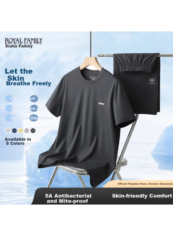 Royal Family Xiahu Family Couple Pajamas Home Wear Set 520 Valentine's Day Gift 5a Antibacterial Dust Mite Resistant Comfortable Men And Women Home Pajamas - Image 2