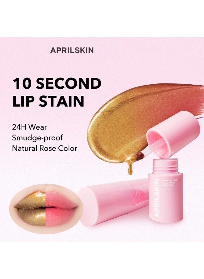 APRILSKIN Hero Allday Plumping Lip Stain Tint 4g, Neutral Rose, Long-Lasting Natural Lip Color, Visibly Fuller-Looking Lips, Daily Lip Tint & Plumping Lip Makeup - Image 1
