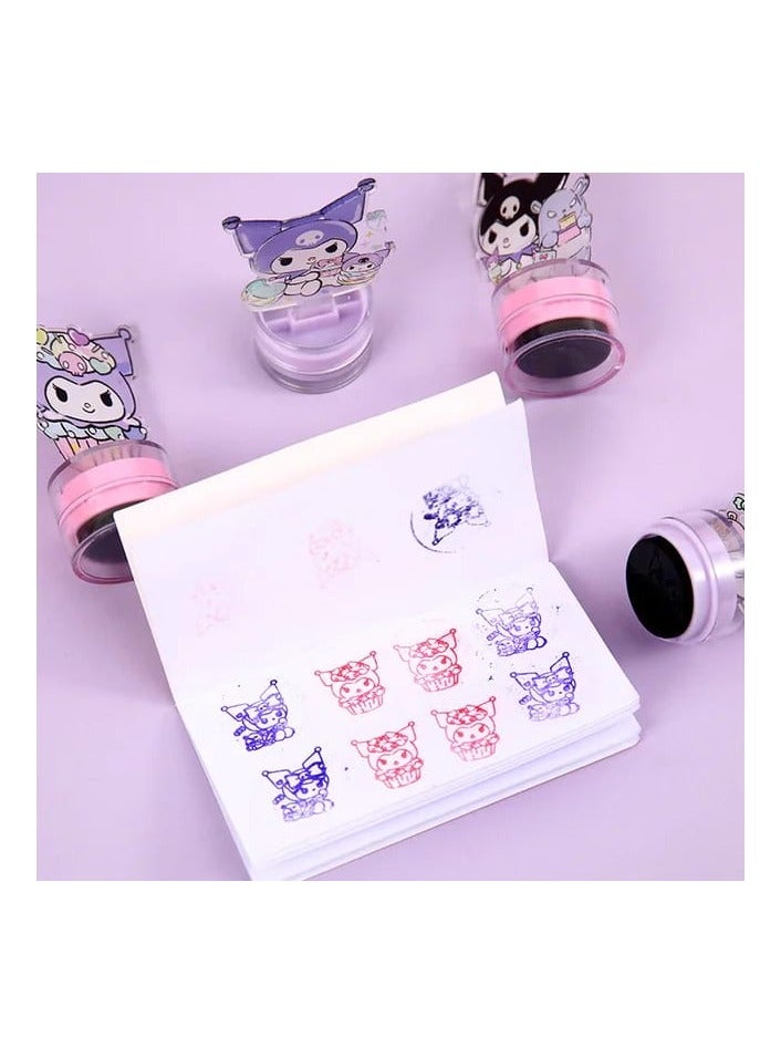 "ختامة أطفال DIY - طوابع ملونة كاوايي بتصميمات شخصية لطيفة - أدوات الرسم والطباعة الإبداعية للأطفال-2قطعه +نوت - Image 3