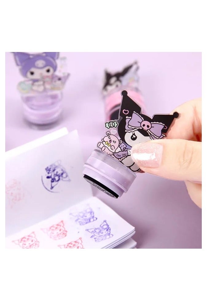 "ختامة أطفال DIY - طوابع ملونة كاوايي بتصميمات شخصية لطيفة - أدوات الرسم والطباعة الإبداعية للأطفال-2قطعه +نوت - Image 4