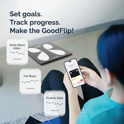 GoodFlip Smart Body Composition Analyser & Digital Scale – 18+ Body Metrics, Bluetooth App Sync (Android & iOS), Accurate Body Weight & Health Tracking, Auto Step-On, 180 kg Max - Image 5