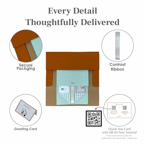 Boxotica Mint Green Small Gift Box – Foldable Rigid Hamper with Ribbon & Greeting Card | 23.5×17×10 cm Reusable Keepsake Box for Jewelry, Chocolates, Weddings, Birthdays, Bridesmaid Proposals - Image 3