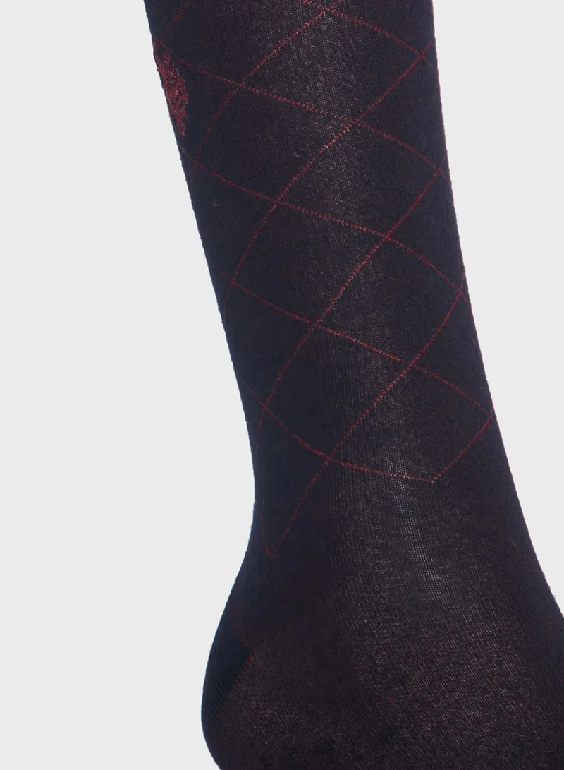يو اس بولو اسن Logo Print Crew Socks
