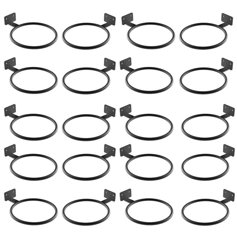 QTJUST 8in 20Pack Wall Flower Pot Holder Ring Bulk Plant Hanger Metal Planter Hooks Wall Mounted Bracket Heavy Duty for Outdoor Indoor - Image 2