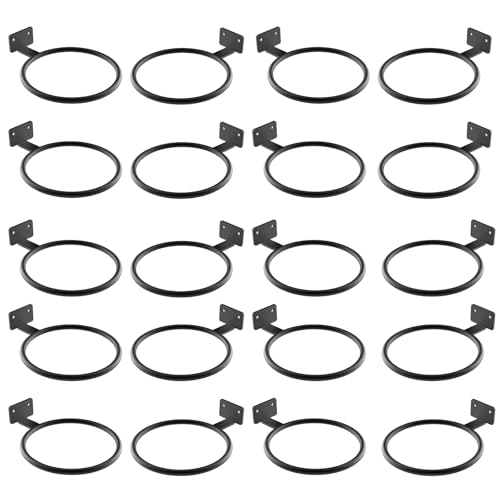 QTJUST 8in 20Pack Wall Flower Pot Holder Ring Bulk Plant Hanger Metal Planter Hooks Wall Mounted Bracket Heavy Duty for Outdoor Indoor - Image 1